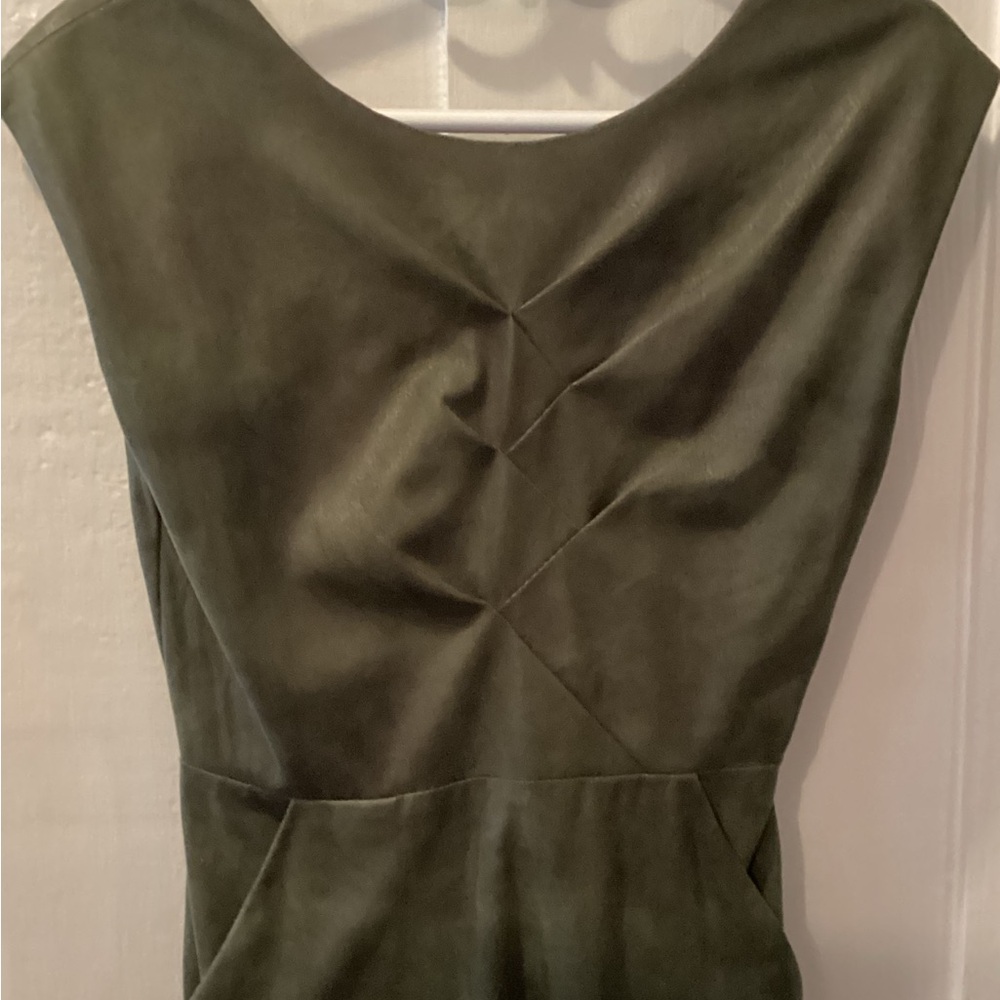 Valerie Dumaine Olive Green Sleeveless Dress